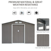 9' x 6' Metal Storage Shed Garden Tool House with Double Sliding Doors, 4 Air Vents for Backyard, Patio, Lawn Grey
