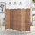 6' Tall Wicker Weave 6 Panel Room Divider Wall Divider, Natural Wood