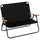 Portable Folding Double Camping Chair Cup Holder, Loveseat for 2 Person, Outdoor Chair with Wood Armrest Beach Travel, Black