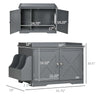 Hidden Litter Box Enclosure Cat Washroom Furniture with Storage, Adjustable Divider, Indoor Pet House Side Table, Grey