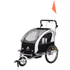 White Elite 360 Swivel Bike Trailer for Kids Double Child Two-Wheel Bicycle Cargo Trailer With 2 Security Harnesses