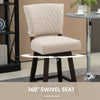 Set of 2 Swivel Counter Height Bar Stools with Footrest, Beige
