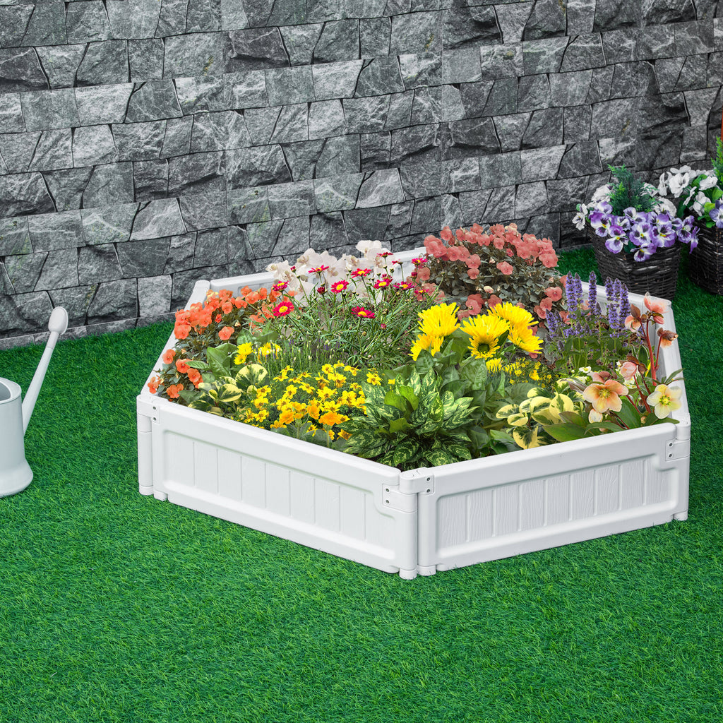 48" x 24" x 8" Raise Garden Bed Kit, Planter Box Above Ground for Flowers/Herb/Vegetables Outdoor Garden Backyard with Easy Assembly, White