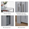 Wooden Cat Litter Box Enclosure Furniture with Adjustable Interior Wall & Large Tabletop for Nightstand  Grey