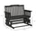 2-Person Patio Swing Glider Bench with Quick Drying Design and Widen Armrest, Wood Rocking Chair Loveseat for Backyard Garden Porch, Black