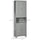 Tall Bathroom Storage Cabinet, Freestanding Linen Tower with Adjustable Shelves and 2 Cupboards with Double Door, Narrow Floor Organizer,  Grey