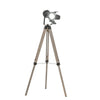 Industrial Style Tripod Floor Lamp for Living Room Bedroom  Vintage Spotlight Reading Lamp with Wooden Metal Legs E26 Base