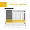 36" Rabbit Hutch Bunny Cage Small Animal House with Weatherproof Roof Romevable Tray and Enclosed Run, Indoor/outdoor
