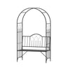 23.25" W x 80" H Metal Garden Arbor Archway for 2 People with Relaxing Bench & Delicate Scrollwork for Weddings & Various Climbing Plant