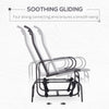 Gliding Lounger Chair, Outdoor Swinging Chair with Smooth Rocking Arms and Lightweight Construction for Patio Backyard, Cream White