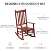 Outdoor Rocking Chair, Wooden Rustic High Back All Weather Rocker, Slatted for Indoor, Backyard & Patio, Wine Red