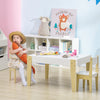 3 Pcs Kids Table and Chair Set with Storage Space, Activity Table and 2 Chairs for Toddler Arts, Crafts, Drawing, Reading, White