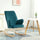 Accent Rocking Chairs, Upholstered Nursery Glider Rocker, Modern Armchair, Wingback Chair for Living Room and Bedroom, Blue
