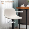 Adjustable Bar Stools, Swivel Bar Height Chairs Barstools Padded with Back for Kitchen, Counter, and Home Bar, Set of 4, Cream White