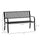 50" Garden Park Bench, Slatted Steel Outdoor Decorative Loveseat for Patio Lawn