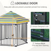 47" Heavy-duty Pet Playpen Kennel with Door & Removable Cover 6 Panels Freestanding Puppy Crate Fence for Small Medium Sized Dogs