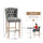 Counter Height Bar Stools Set of 2, Upholstered 26.75" Seat Height Barstools, Breakfast Chairs with Nailhead-Trim, Tufted Back and Wood Legs, Light Grey