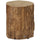 Decorative Side Table with Round Tabletop, Tree Stump Shape End Table with Wood Grain Finish, for Indoors and Outdoors, Natural