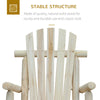 2 Piece Wooden Adirondack Rocking Chair Set, Outdoor Rustic Log Rocker with Slatted Design for Patio, Burlywood