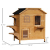 Wooden 2-Story Outdoor Cat House, Feral Cat Shelter Kitten Condo with Escape Door, Openable Asphalt Roof and 4 Platforms, Natural