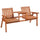 Wooden Garden Bench with Umbrella Hole & Middle Table, Outdoor Loveseat, 2 Person Chair for Garden, Patio, Balcony, Orange
