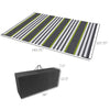 RV Mat, Outdoor Patio Rug / Large Camping Carpet with Carrying Bag, 9' x 12', Waterproof Plastic Straw, Reversible Design for Backyard, Porch, Picnic, Poolside, Green & Gray Striped