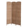 6' Tall Wicker Weave 3 Panel Room Divider Wall Divider, Natural Wood