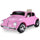 Licensed Volkswagen Beetle Ride-on Kids Electric Car with Secondary Remote Control & Extra Wide Safety Tires - Pink
