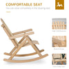 Wooden Rustic Rocking Chair, Indoor Outdoor Adirondack Log Rocker with Slatted Design for Patio, Lawn, Natural