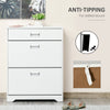 3-Drawer Shoe Cabinet Modern Storage Rack with 2 Flip Doors Adjustable Shelf Freestanding Organizer for Hallway Holds 16 Pairs Shoe White