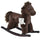 Kids Plush Ride-On Rocking Horse Toy Children Chair with Soft Plush Toy & Fun Realistic Sounds - Brown