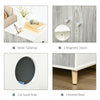 Wooden Cat Litter Box Enclosure Washroom Pet Decorative Kitten House Nightstand End Table Indoor with 2 Magnetic Door Wide Tabletop White
