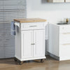 Kitchen Island Cart on Wheels with Extended Counter Drawer Cabinet Towel Racks Versatile Use