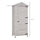 Wooden Garden Cabinet Backyard 4-Tier Storage Shed 3 Shelves Lockable Organizer with Handle Tin Roof Magnetic Latch Foot Pad Light Grey
