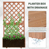 Raised Garden Bed  Garden Wooden Pine Trough Planter with Topped Trellis Climbing Plants Flower Raised Bed