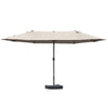 Patio Umbrella 15' Steel Rectangular Outdoor Double Sided Market with base, UV Sun Protection & Easy Crank for Deck Pool Patio, Coffee