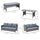 4 Pieces Patio Wicker Sofa Set, Outdoor PE Rattan Modern Furniture Set with Cushions & Dining Table, Bench for Garden, Backyard, Lawn, Grey