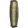 Outdoor Floor Lamp, Brushed PE Wicker Patio Garden Lantern wtih Auto On/Off Solar Powered LED Lights for Indoor & Outdoor Use, Porch, Yard, Lawn, Courtyard, Gray
