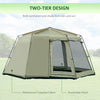 10 Person Camping Tent with Steel Frame, 4 Windows, 2 Doors, Portable Carry Bag