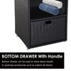 47" Poolside Rattan Wicker Towel Valet Organizer Cabinet with Storage