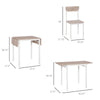 Modern 5 Piece Dining Set,  Dining Room Set with Foldable Drop Leaf, 4 Chairs, and Steel Frame for Kitchen, Dining Table Set for 4, Oak/White