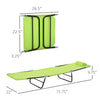 Portable Sun Lounger, Lightweight Folding Chaise Lounge Chair w/ Adjustable Backrest & Pillow for Beach, Poolside and Patio, Green & Black