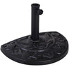 20lbs Half Round Patio Umbrella Base Outdoor Decorative Resin Parasol Stand Holder for Î¦1.5", Î¦1.9" Pole, for Lawn, Deck, Black
