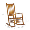 Outdoor Rocking Chair, Wooden Rustic High Back All Weather Rocker, Slatted for Indoor, Backyard & Patio, Natural