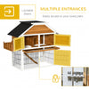 48.5" Wooden Rabbit Hutch Outdoor Pet Playpen Bunny House Enclosure with Plant Box, Slide-out Tray, Ramp, for Small Animals, Natural