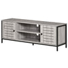 TV Stand for TVs up to 60", Industrial Entertainment Center Cabinet with Storage Shelves for Living Room or Bedroom, Oak