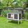 Wooden Rabbit Hutch, Bunny Cage, Guinea Pig House with Pull-Out Tray, and Openable Asphalt Roof for Indoor/Outdoor, Black
