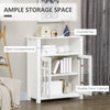 Kitchen Cabinet, Storage Cabinet, Sideboard Buffet Cabinet with Double Glass Doors for Kitchen, Dining Room, Living Room, White