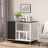 Indoor Rabbit Hutch Furniture with Wheels, Bunny Cage, Side Table with Removable Tray, 38" L x 22" x 29.5", Black