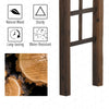 7' Wood Steel Outdoor Garden Arched Trellis Arbor with Natural Fir Wood & Side Panel for Climbing Vines, Carbonized Color